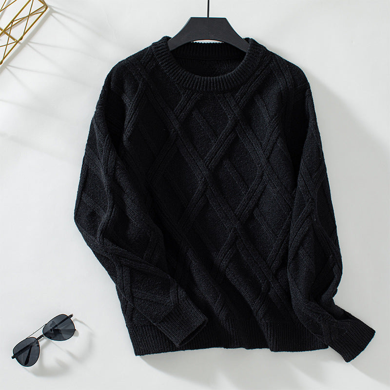 Diamant gebreide losse pullover